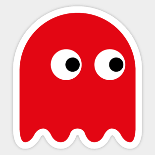 Retro Red Ghost Sticker